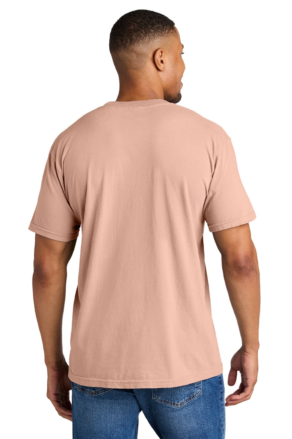 Comfort Colors 1717 Mens Short Sleeve Crewneck T-Shirt Peachy Model Back