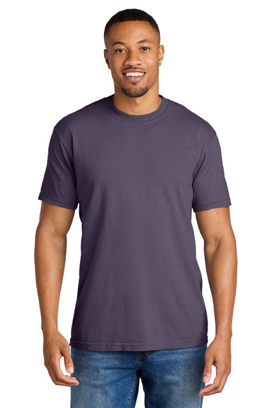 Comfort Colors 1717 Mens Short Sleeve Crewneck T-Shirt Wine Purple Model Front
