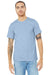 Bella + Canvas BC3001CVC/3001CVC Mens Heather CVC Short Sleeve Crewneck T-Shirt Heather Baby Blue Model Front