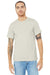 Bella + Canvas BC3001CVC/3001CVC Mens Heather CVC Short Sleeve Crewneck T-Shirt Heather Oatmeal Model Front