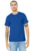 Bella + Canvas BC3001CVC/3001CVC Mens Heather CVC Short Sleeve Crewneck T-Shirt Solid True Royal Blue Model Front