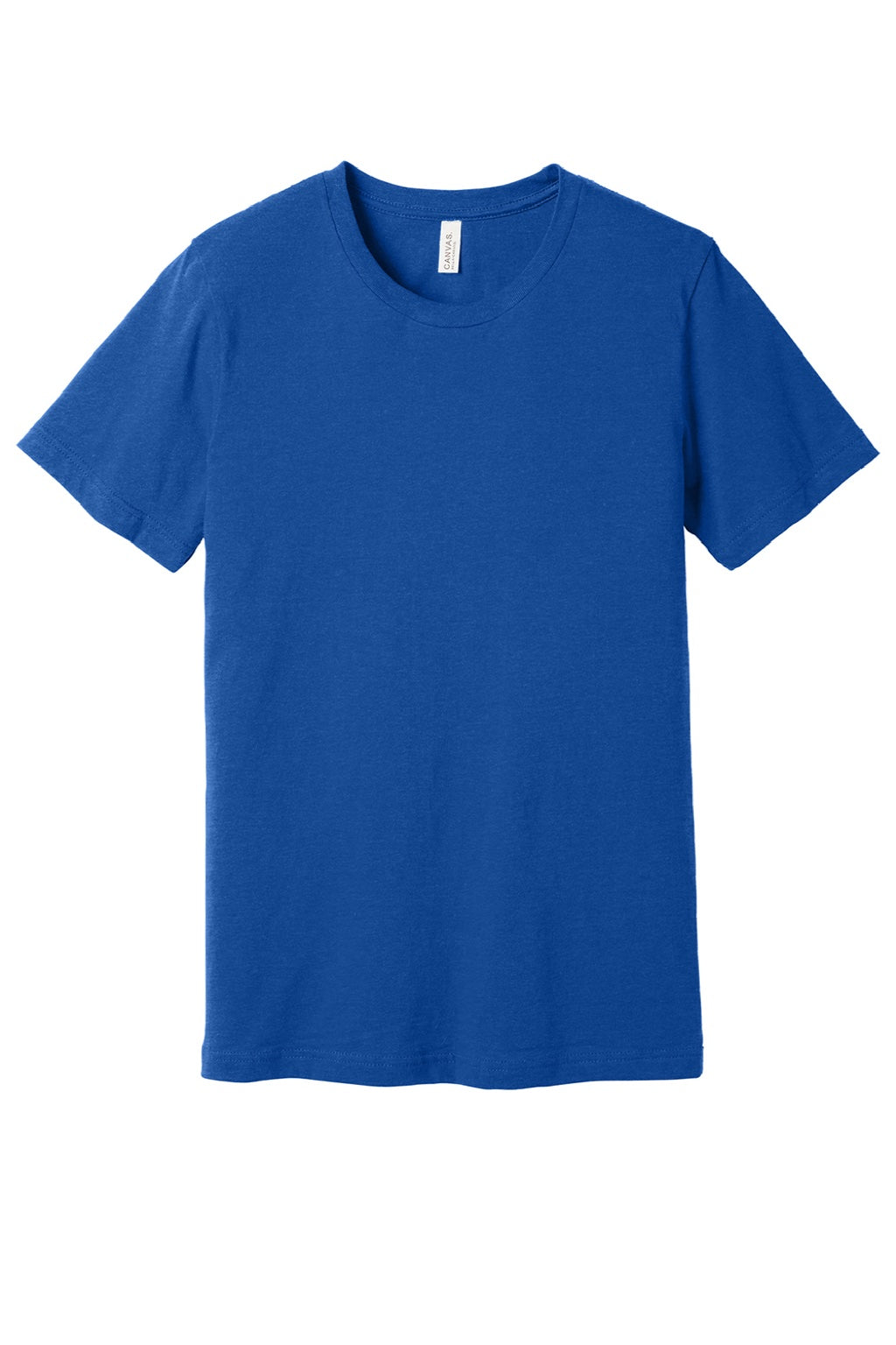 Bella + Canvas BC3001CVC/3001CVC Mens Heather CVC Short Sleeve Crewneck T-Shirt Solid True Royal Blue Flat Front
