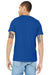 Bella + Canvas BC3001CVC/3001CVC Mens Heather CVC Short Sleeve Crewneck T-Shirt Solid True Royal Blue Model Back