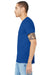 Bella + Canvas BC3001CVC/3001CVC Mens Heather CVC Short Sleeve Crewneck T-Shirt Solid True Royal Blue Model Side