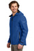 Eddie Bauer EB560 Mens WeatherEdge Plus Waterproof Full Zip Hooded Jacket Cobalt Blue Model Side