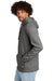 New Era NEA550 Mens Comeback Fleece Hooded Sweatshirt Hoodie w/ Pouch Pocket Heather Dark Grey Model Side