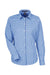 Devon & Jones DG536W Womens CrownLux Performance Gingham Long Sleeve Button Down Shirt French Blue/White Flat Front