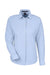 Devon & Jones DG537W Womens CrownLux Performance Microstripe Long Sleeve Button Down Shirt French Blue/White Flat Front