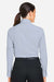 Devon & Jones DG537W Womens CrownLux Performance Microstripe Long Sleeve Button Down Shirt Navy Blue/White Model Back