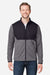 Core 365 CE74 Mens Venture Heathered Stripe Hybrid Full Zip Jacket Black/White Model Front