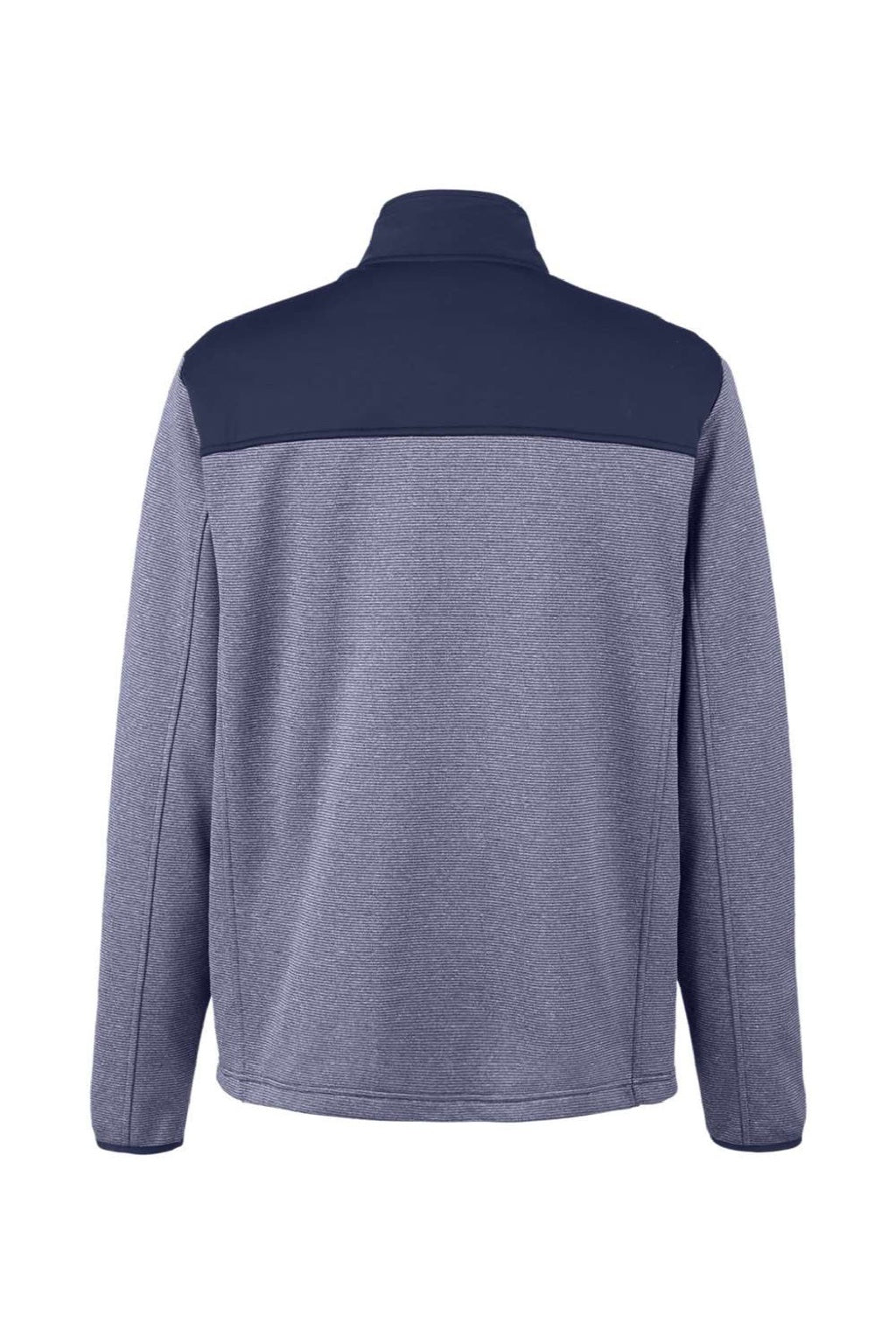 Core 365 CE74 Mens Venture Heathered Stripe Hybrid Full Zip Jacket Classic Navy Blue/White Flat Back