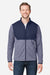 Core 365 CE74 Mens Venture Heathered Stripe Hybrid Full Zip Jacket Classic Navy Blue/White Model Front