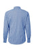 Devon & Jones DG536 Mens CrownLux Performance Gingham Long Sleeve Button Down Shirt French Blue/White Flat Back