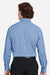 Devon & Jones DG536 Mens CrownLux Performance Gingham Long Sleeve Button Down Shirt French Blue/White Model Back