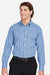 Devon & Jones DG536 Mens CrownLux Performance Gingham Long Sleeve Button Down Shirt French Blue/White Model Front