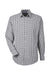 Devon & Jones DG536 Mens CrownLux Performance Gingham Long Sleeve Button Down Shirt Graphite Grey/White Flat Front