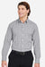 Devon & Jones DG536 Mens CrownLux Performance Gingham Long Sleeve Button Down Shirt Graphite Grey/White Model Front
