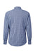Devon & Jones DG536 Mens CrownLux Performance Gingham Long Sleeve Button Down Shirt Navy Blue/White Flat Back