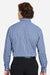 Devon & Jones DG536 Mens CrownLux Performance Gingham Long Sleeve Button Down Shirt Navy Blue/White Model Back