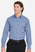 Devon & Jones DG536 Mens CrownLux Performance Gingham Long Sleeve Button Down Shirt Navy Blue/White Model Front