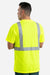 Berne HVK012 Mens Hi Vis Class 2 Performance Short Sleeve Crewneck T-Shirt w/ Pocket Yellow Model Back