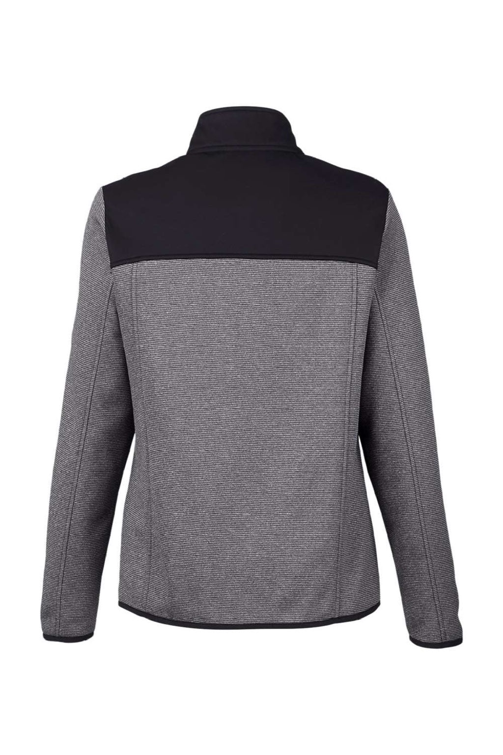 Core 365 CE74W Womens Venture Heathered Stripe Hybrid Full Zip Jacket Black/White Flat Back