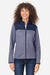 Core 365 CE74W Womens Venture Heathered Stripe Hybrid Full Zip Jacket Classic Navy Blue/White Model Front