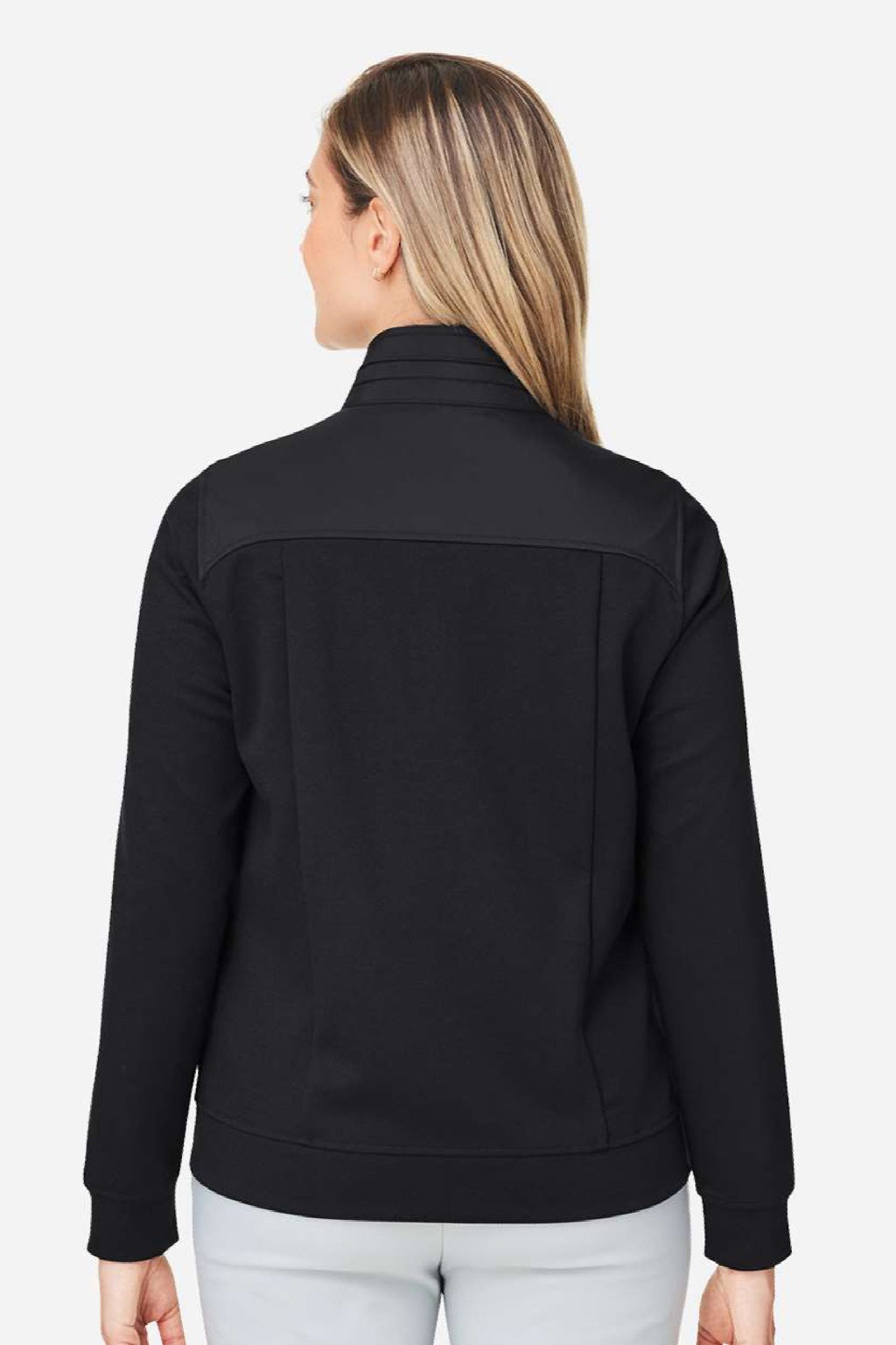 Devon & Jones DG71W Womens Full Zip Club Jacket Black Model Back