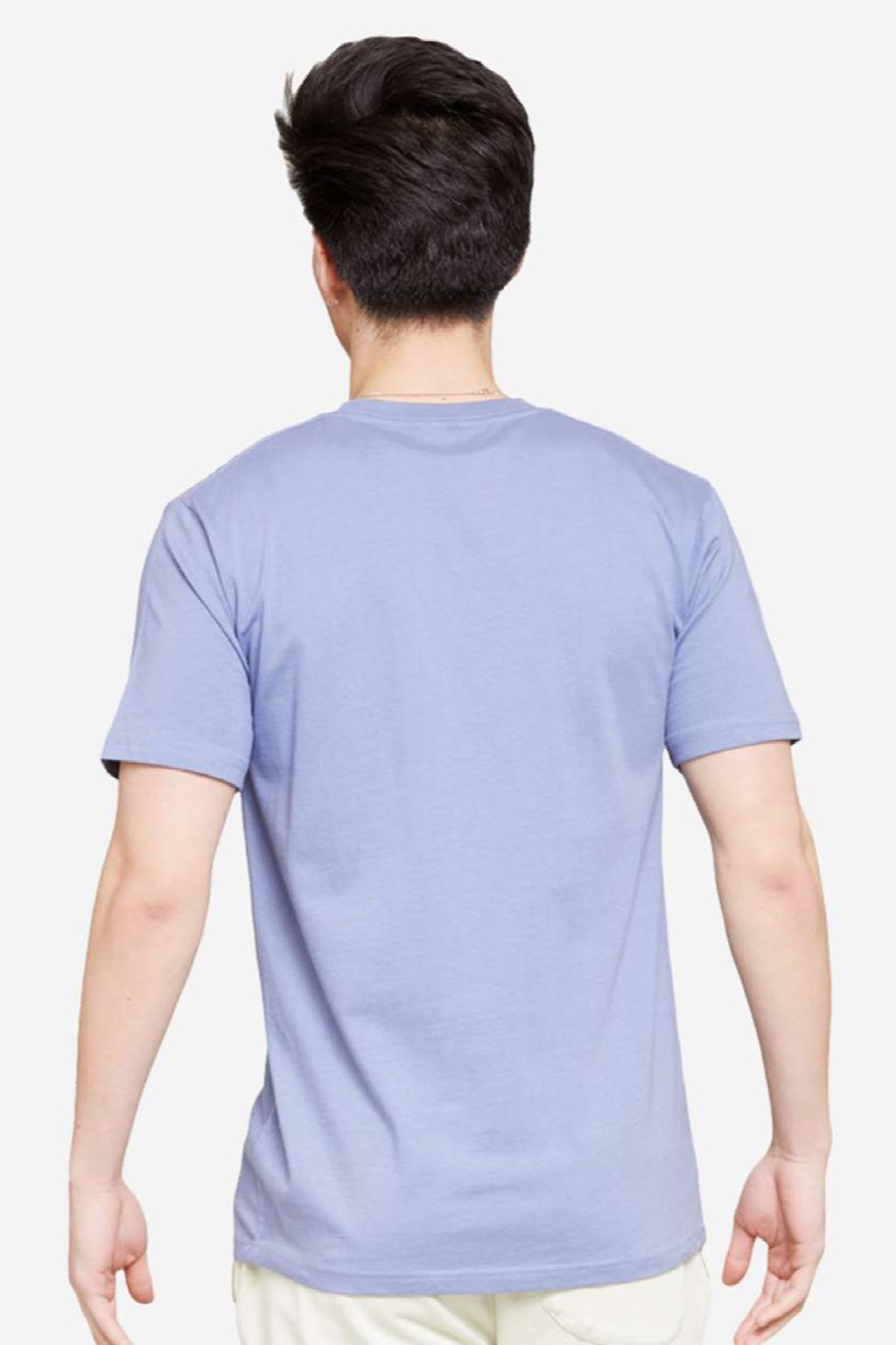 Lane Seven LS15001 Mens Heavyweight Short Sleeve Crewneck T-Shirt Colony Blue Model Back