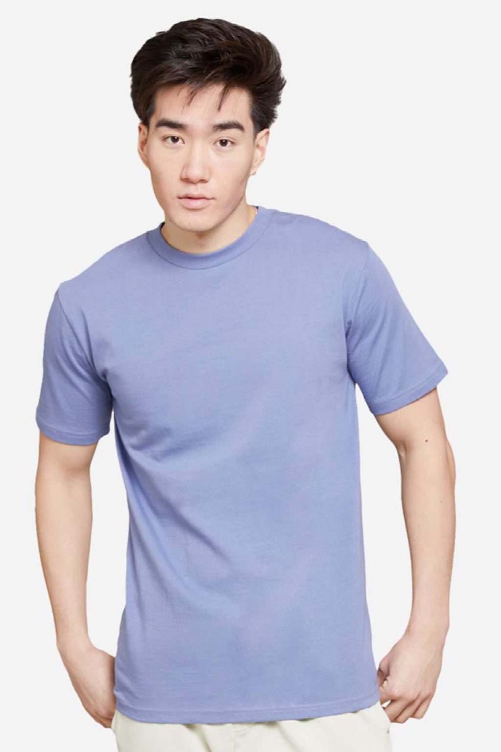 Lane Seven LS15001 Mens Heavyweight Short Sleeve Crewneck T-Shirt Colony Blue Model Front
