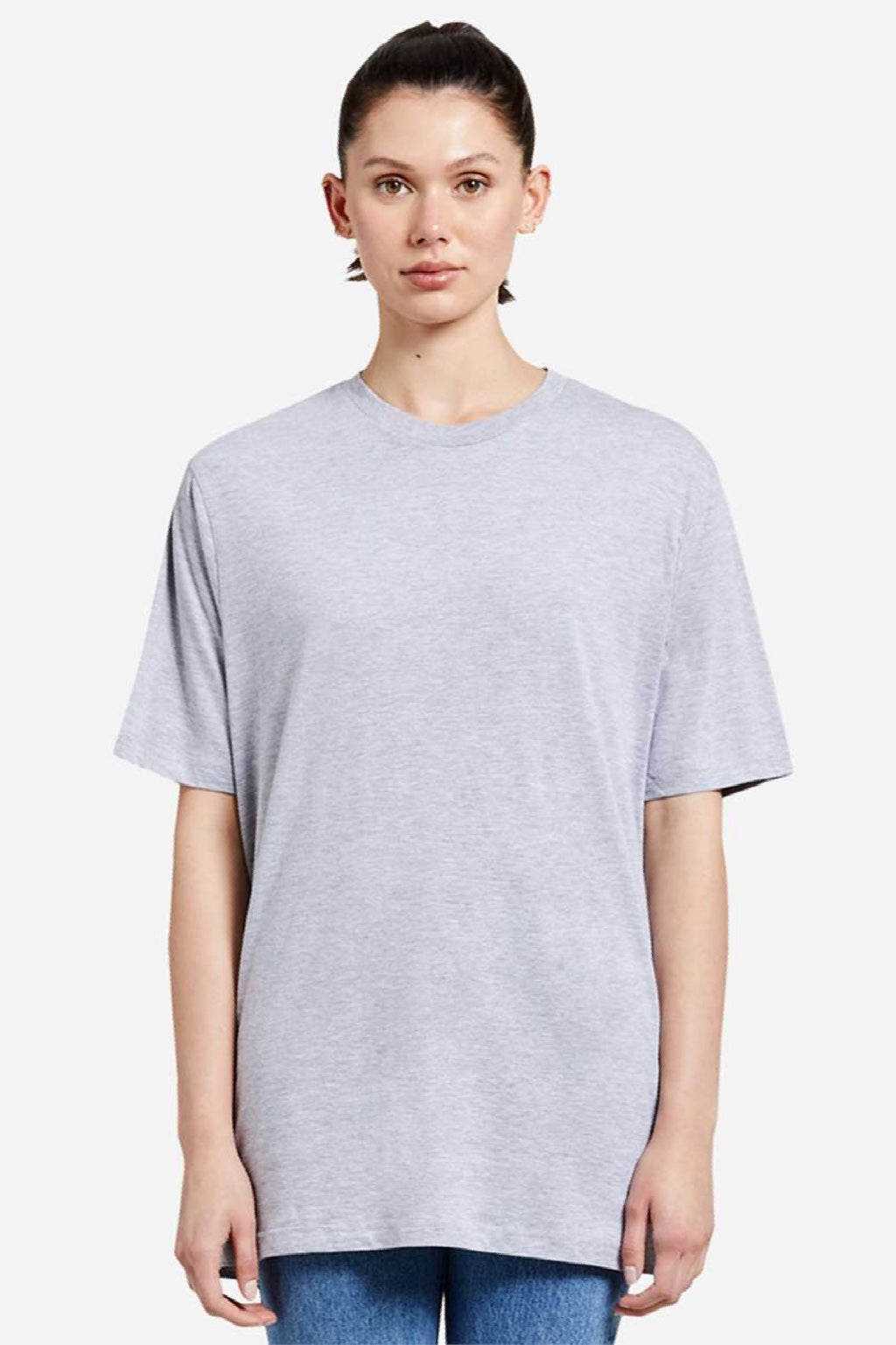 Lane Seven LS15001 Mens Heavyweight Short Sleeve Crewneck T-Shirt Heather Grey Model Front