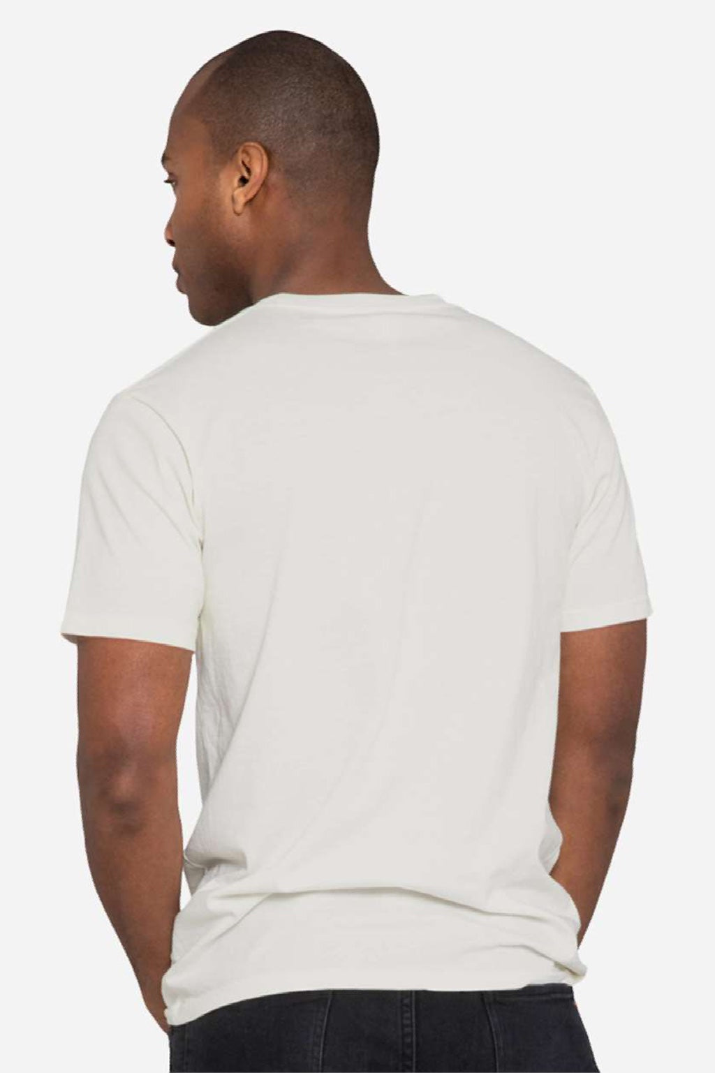 Lane Seven LS15001 Mens Heavyweight Short Sleeve Crewneck T-Shirt Natural Model Back