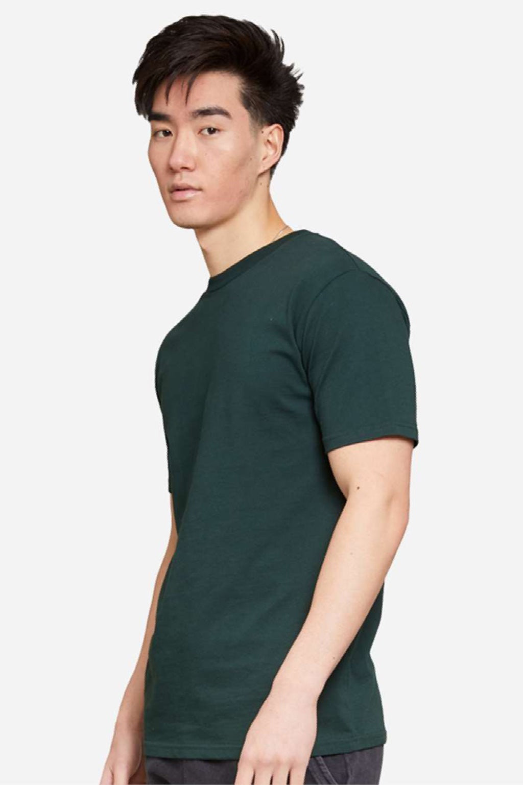 Lane Seven LS15001 Mens Heavyweight Short Sleeve Crewneck T-Shirt Sport Green Model Side