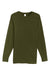 Lane Seven LS15009 Mens Heavyweight Long Sleeve Crewneck T-Shirt Army Green Flat Front