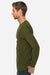 Lane Seven LS15009 Mens Heavyweight Long Sleeve Crewneck T-Shirt Army Green Model Side