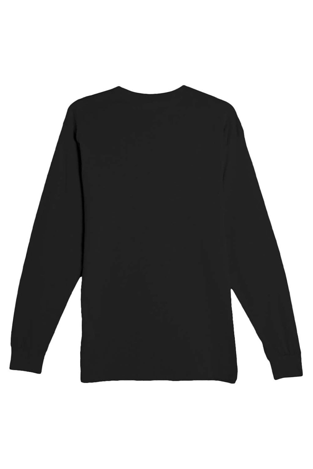 Lane Seven LS15009 Mens Heavyweight Long Sleeve Crewneck T-Shirt Black Flat Back