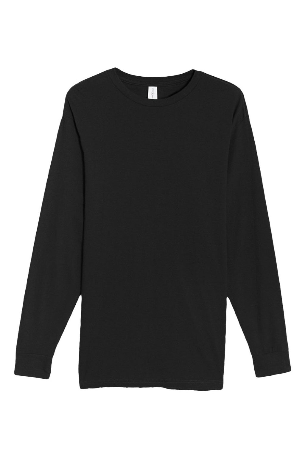 Lane Seven LS15009 Mens Heavyweight Long Sleeve Crewneck T-Shirt Black Flat Front
