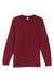 Lane Seven LS15009 Mens Heavyweight Long Sleeve Crewneck T-Shirt Burgundy Flat Front