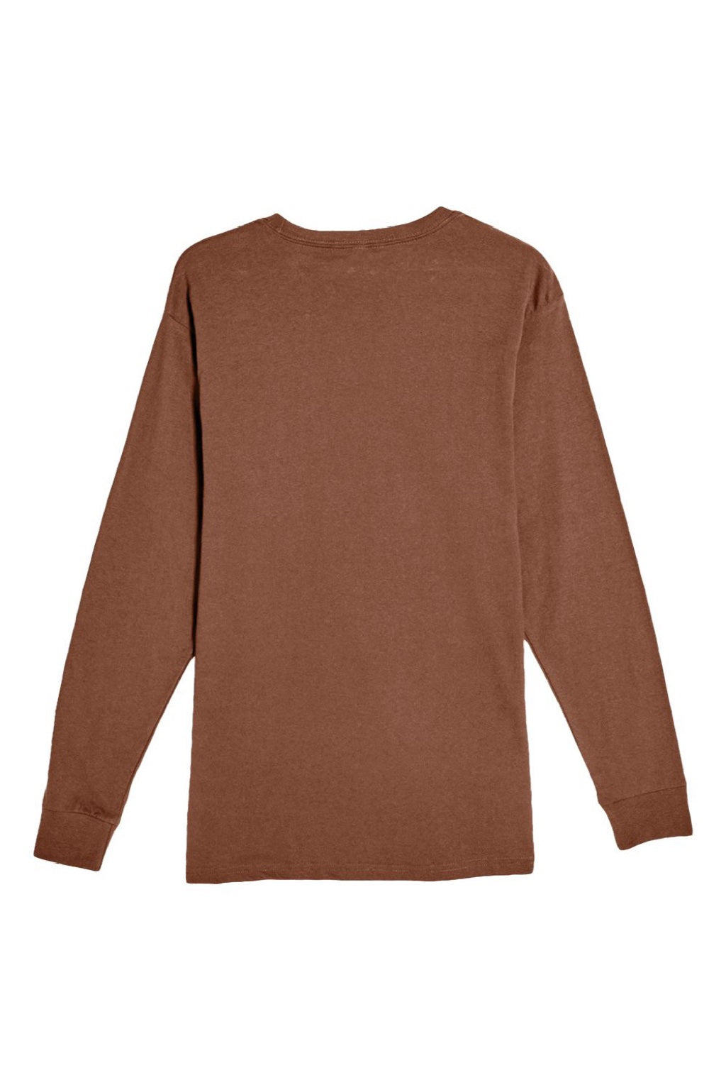 Lane Seven LS15009 Mens Heavyweight Long Sleeve Crewneck T-Shirt Chestnut Brown Flat Back
