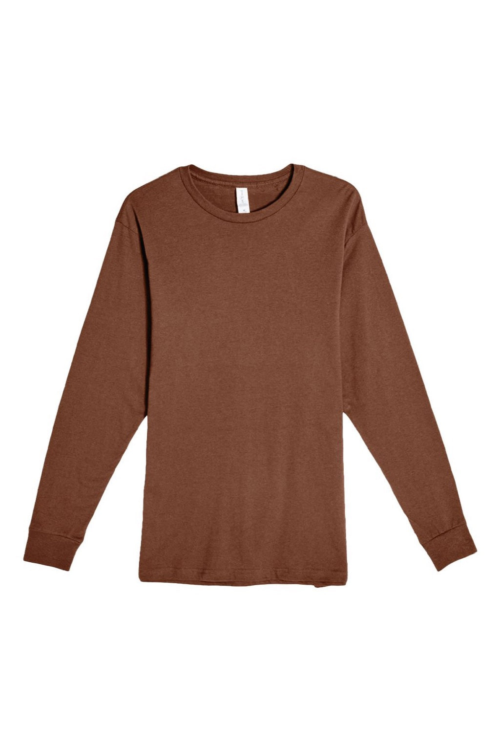 Lane Seven LS15009 Mens Heavyweight Long Sleeve Crewneck T-Shirt Chestnut Brown Flat Front