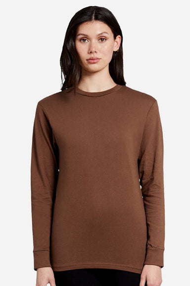 Lane Seven LS15009 Mens Heavyweight Long Sleeve Crewneck T-Shirt Chestnut Brown Model Front