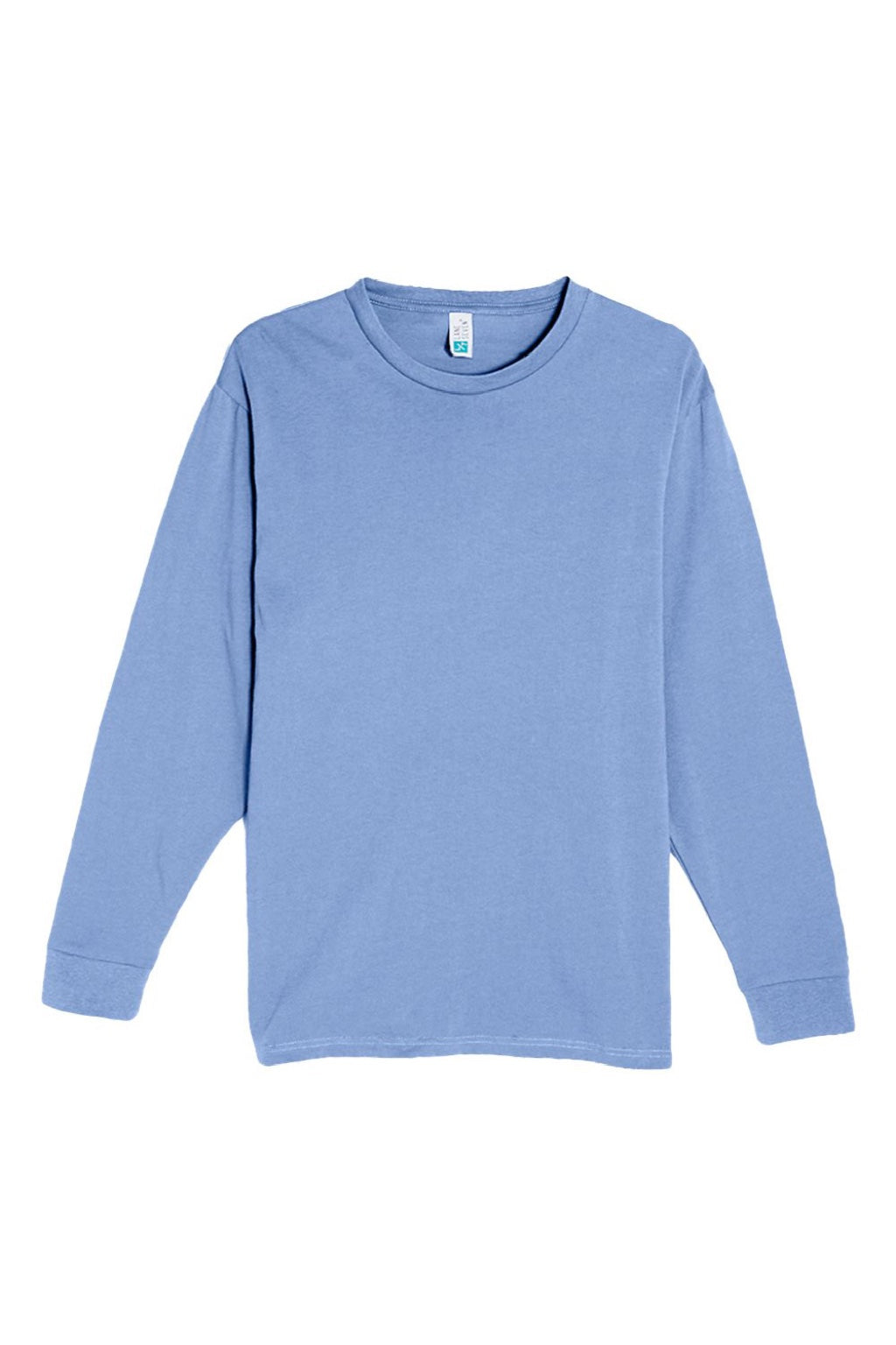 Lane Seven LS15009 Mens Heavyweight Long Sleeve Crewneck T-Shirt Colony Blue Flat Front