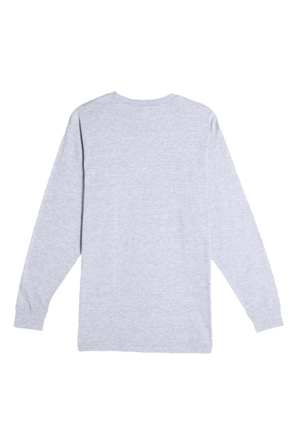Lane Seven LS15009 Mens Heavyweight Long Sleeve Crewneck T-Shirt Heather Grey Flat Back