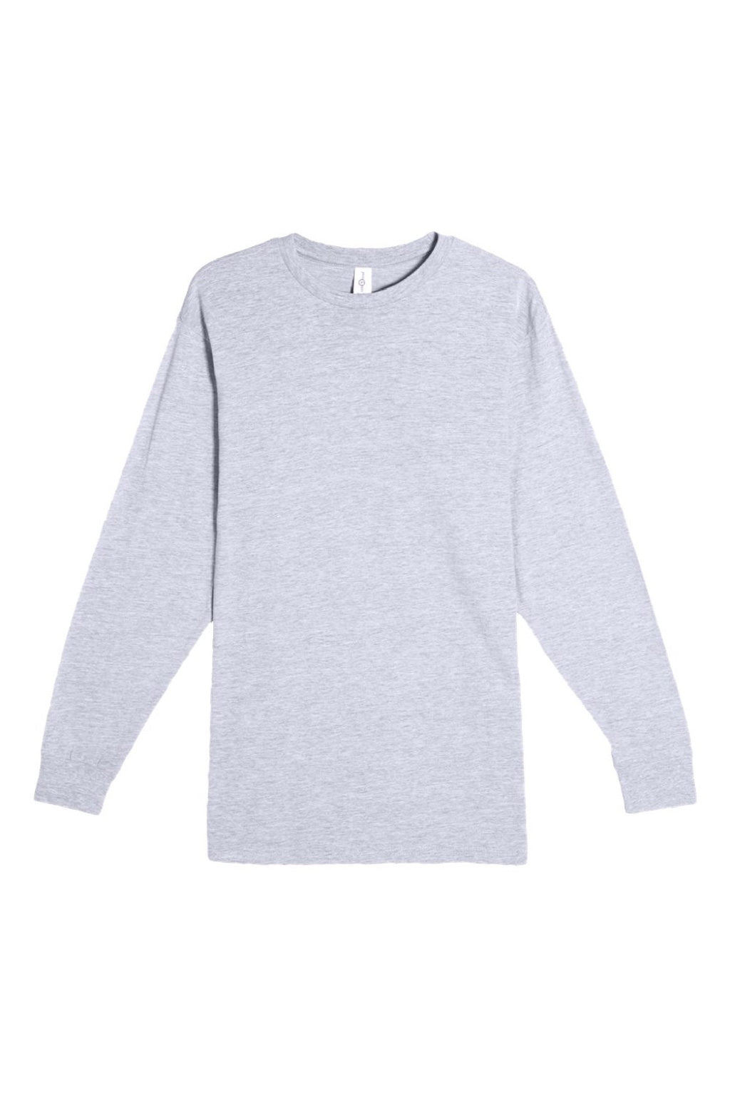Lane Seven LS15009 Mens Heavyweight Long Sleeve Crewneck T-Shirt Heather Grey Flat Front