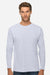 Lane Seven LS15009 Mens Heavyweight Long Sleeve Crewneck T-Shirt Heather Grey Model Front