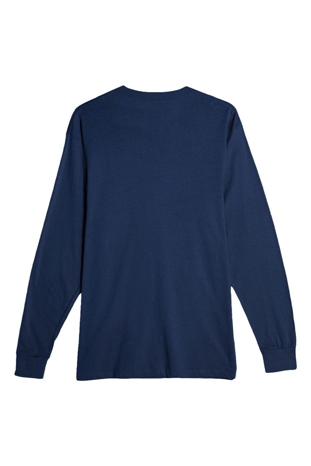 Lane Seven LS15009 Mens Heavyweight Long Sleeve Crewneck T-Shirt Navy Blue Flat Back