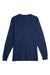 Lane Seven LS15009 Mens Heavyweight Long Sleeve Crewneck T-Shirt Navy Blue Flat Back