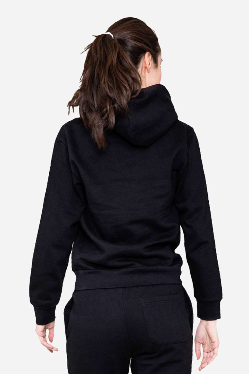 Lane Seven LS16001 Mens Urban Pullover Hooded Sweatshirt Hoodie w/ Pouch Pocket Black Model Back