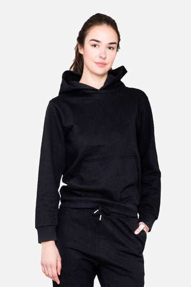 Lane Seven LS16001 Mens Urban Pullover Hooded Sweatshirt Hoodie w/ Pouch Pocket Black Model Front