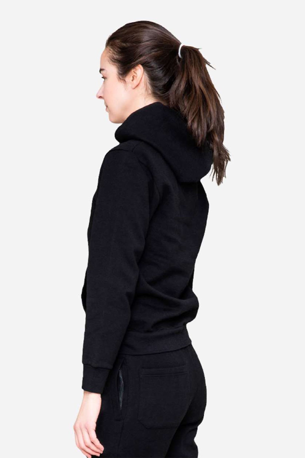 Lane Seven LS16001 Mens Urban Pullover Hooded Sweatshirt Hoodie w/ Pouch Pocket Black Model Side